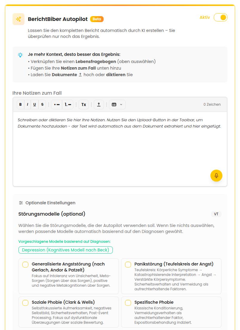 Autopilot Eingabemaske VT